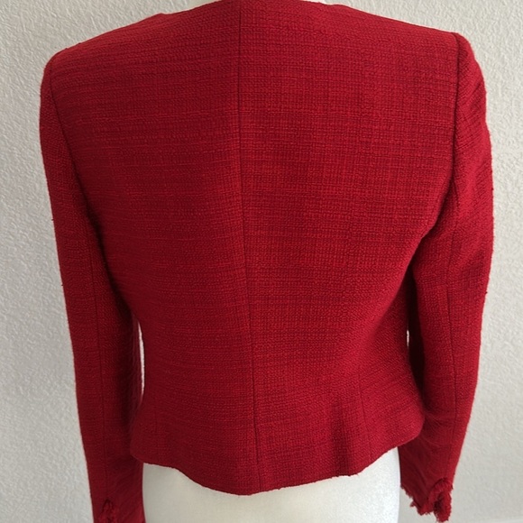 Bold Red Jones New York Tweed Women's Jacket Size 4 - Picture 10 of 11